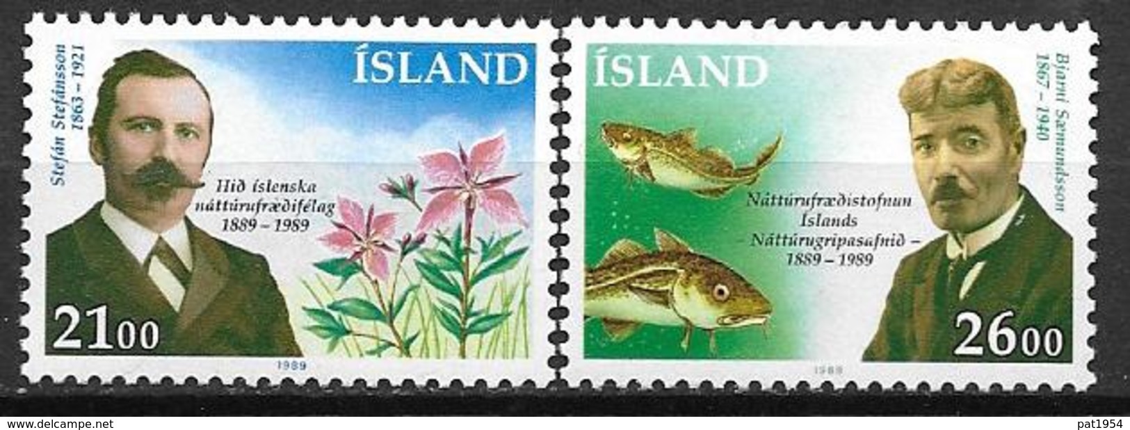 Islande 1989 N° 663/664 Neufs Histoire Naturelle, Célèbrités - Ongebruikt