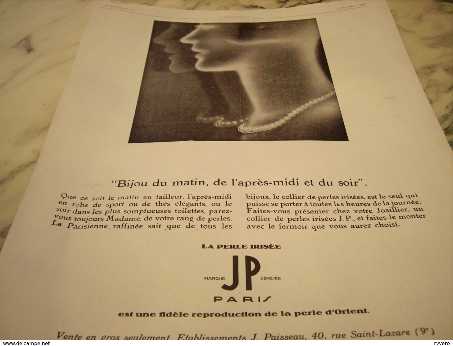 ANCIENNE PUBLICITE LA PERLE IRISEE  1929 - Affiches