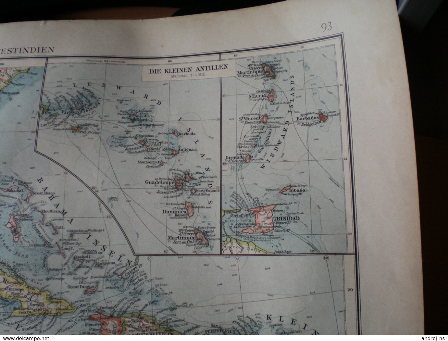 Mittelamerika Und Westindien Volks Und Fanilien Atlas A Shobel Leipzig 1901 Big Map - Mapas Geográficas