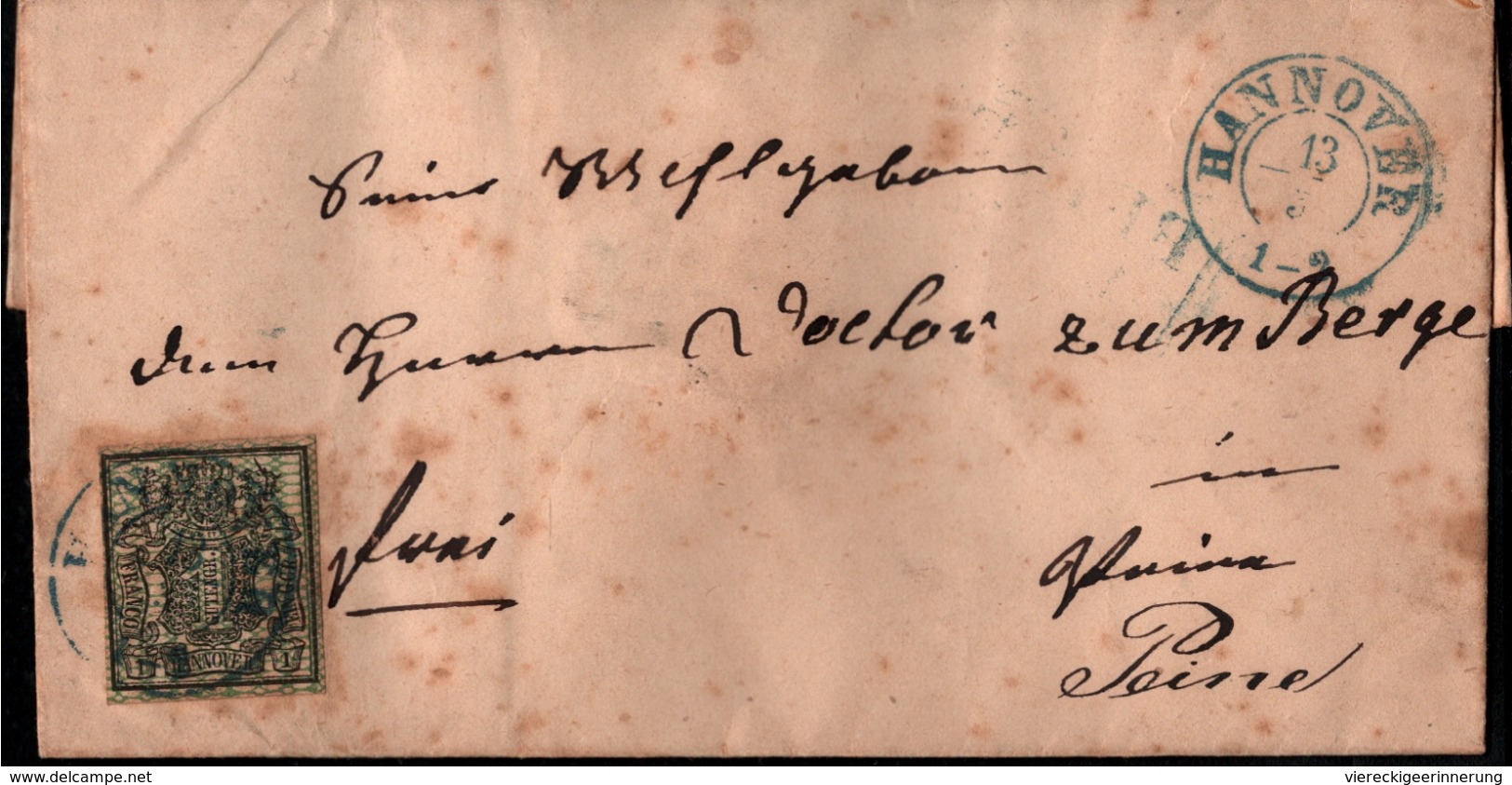 !  Brief Aus Hannover Nach Peine, 1857, MiNr. 9 EF, - Hannover