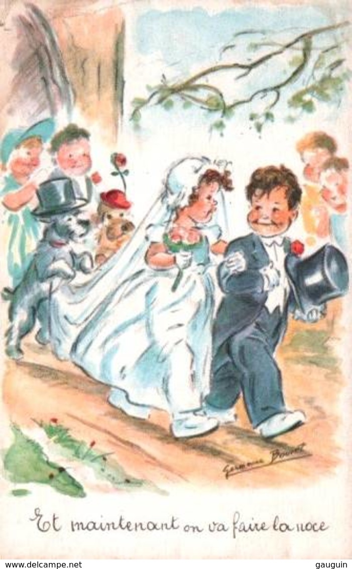 CPA - ILLUSTRATION Germaine BOURET - SCENE ENFANTINE Thème Mariage ... (Petit Défaut Coin Sup) - Bouret, Germaine