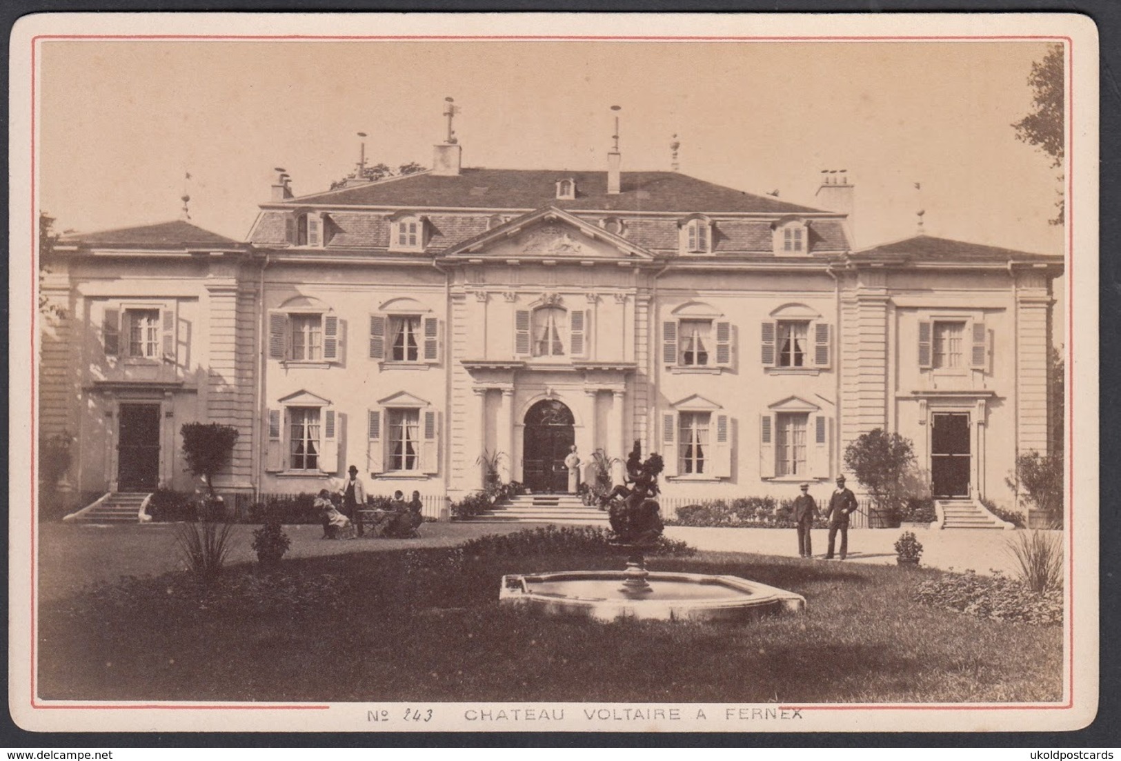 France, ( 01 ) Ain - Chateau Voltaire A Ferney Voltaire,  C 1882 - Cabinet Photograph, Garcin, Geneve - Anciennes (Av. 1900)