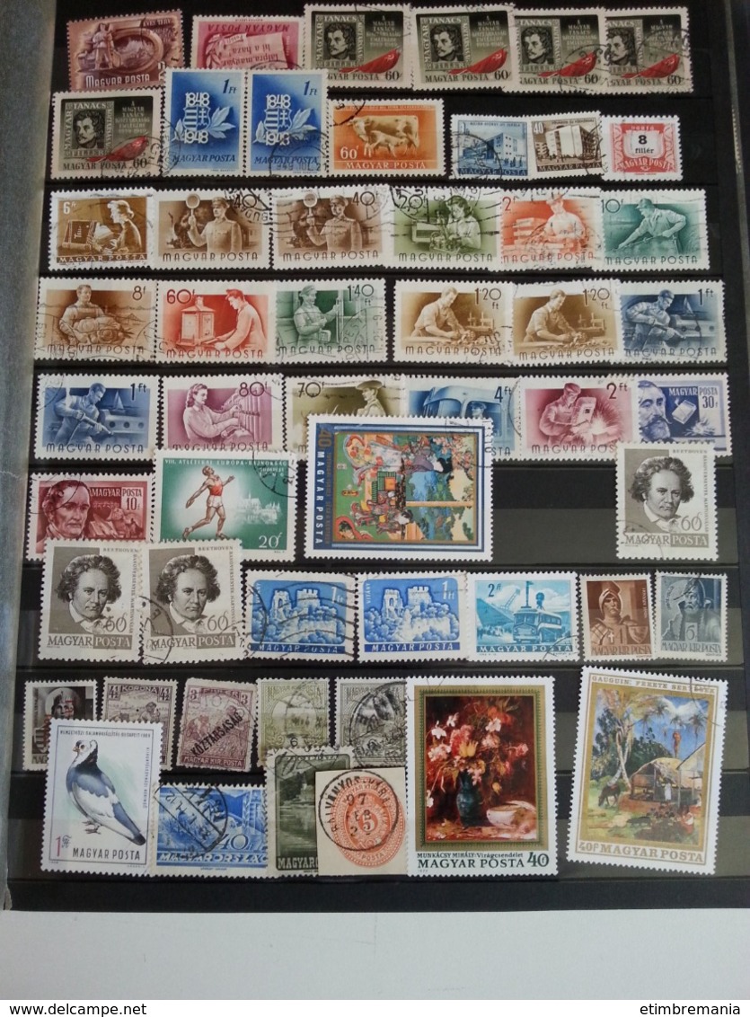 LOT N° e790  accumulation de timbres divers , dans un classeur