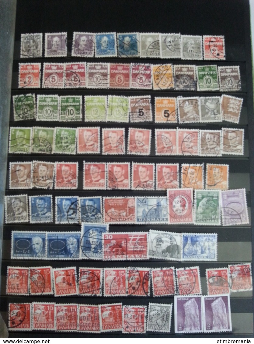 LOT N° e790  accumulation de timbres divers , dans un classeur