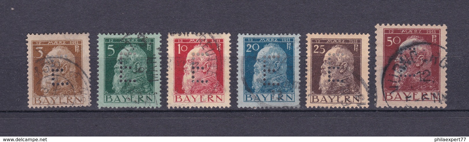 Bayern - Dienstmarken - 1912 - Michel Nr. 6/11  - Gest. - 30 Euro - Sonstige & Ohne Zuordnung