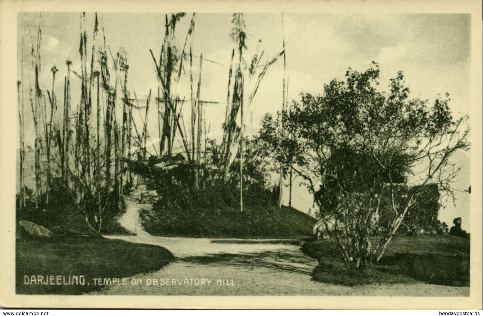 Tibet Thibet, Tibetan Worship Temple Observatory Hill (1920s) Postcard - Tibet