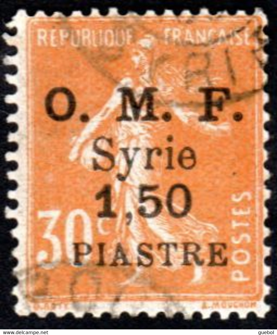 Syrie Obl. N°  62 - Semeuse Surchargée 1.50pi Sur 30c Orange - Oblitérés