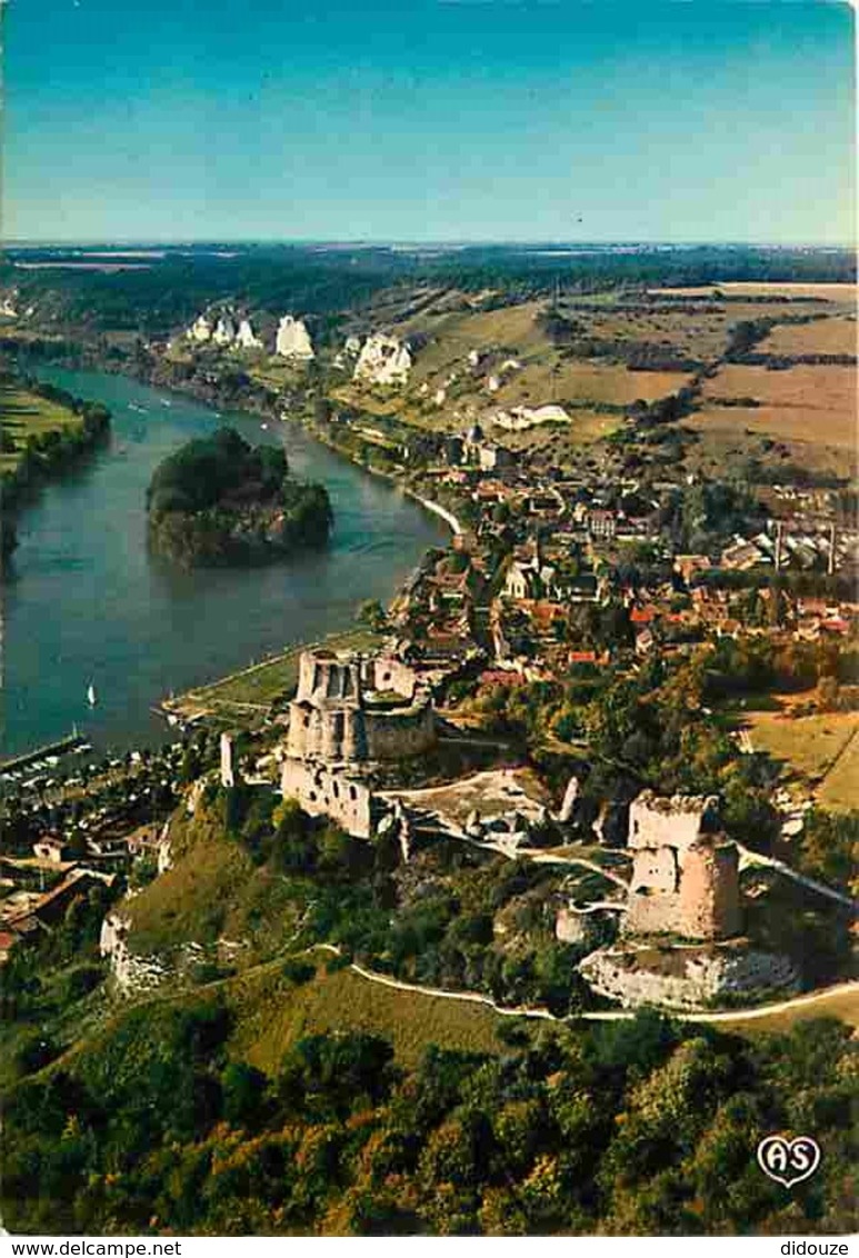 27 - Les Andelys - Vue Générale Aérienne - Le Château Gaillard - La Seine - Voir Scans Recto-Verso - Les Andelys