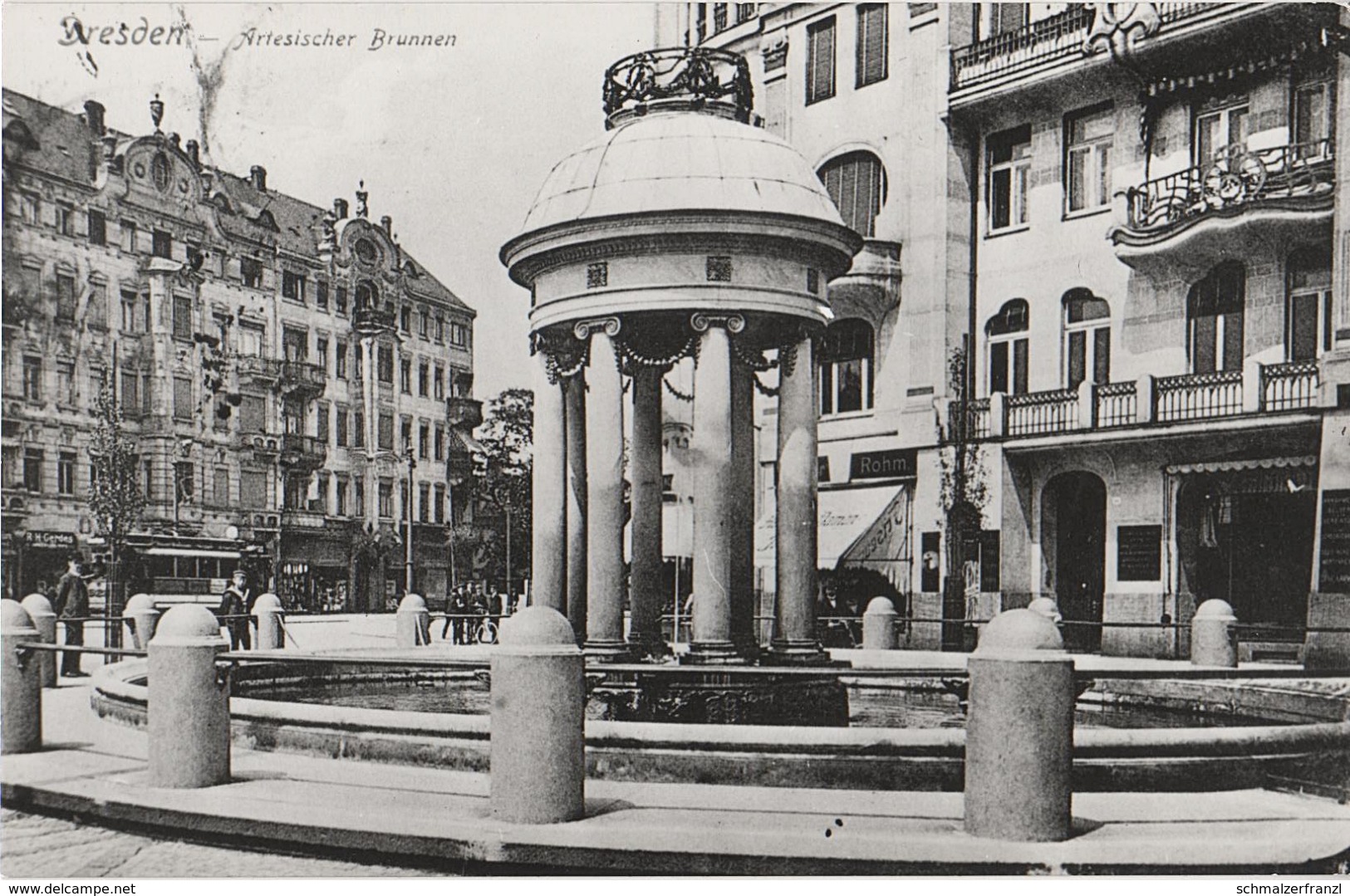 Repro Foto Dresden Neustadt Albertplatz Artesischer Brunnen Albert Cafe Eck Deutsche Bank Königsbrücker Bautzener Straße - Sonstige & Ohne Zuordnung