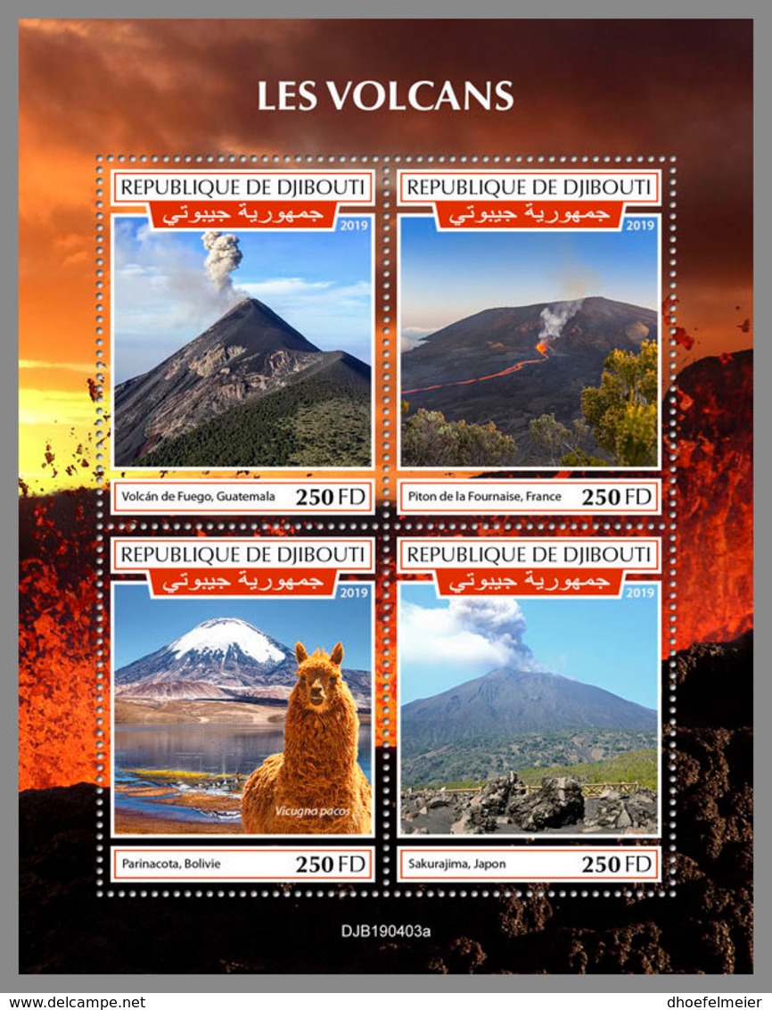 DJIBOUTI 2019 MNH Volcanoes Vulkane Volcans M/S - OFFICIAL ISSUE - DH1935 - Volcans