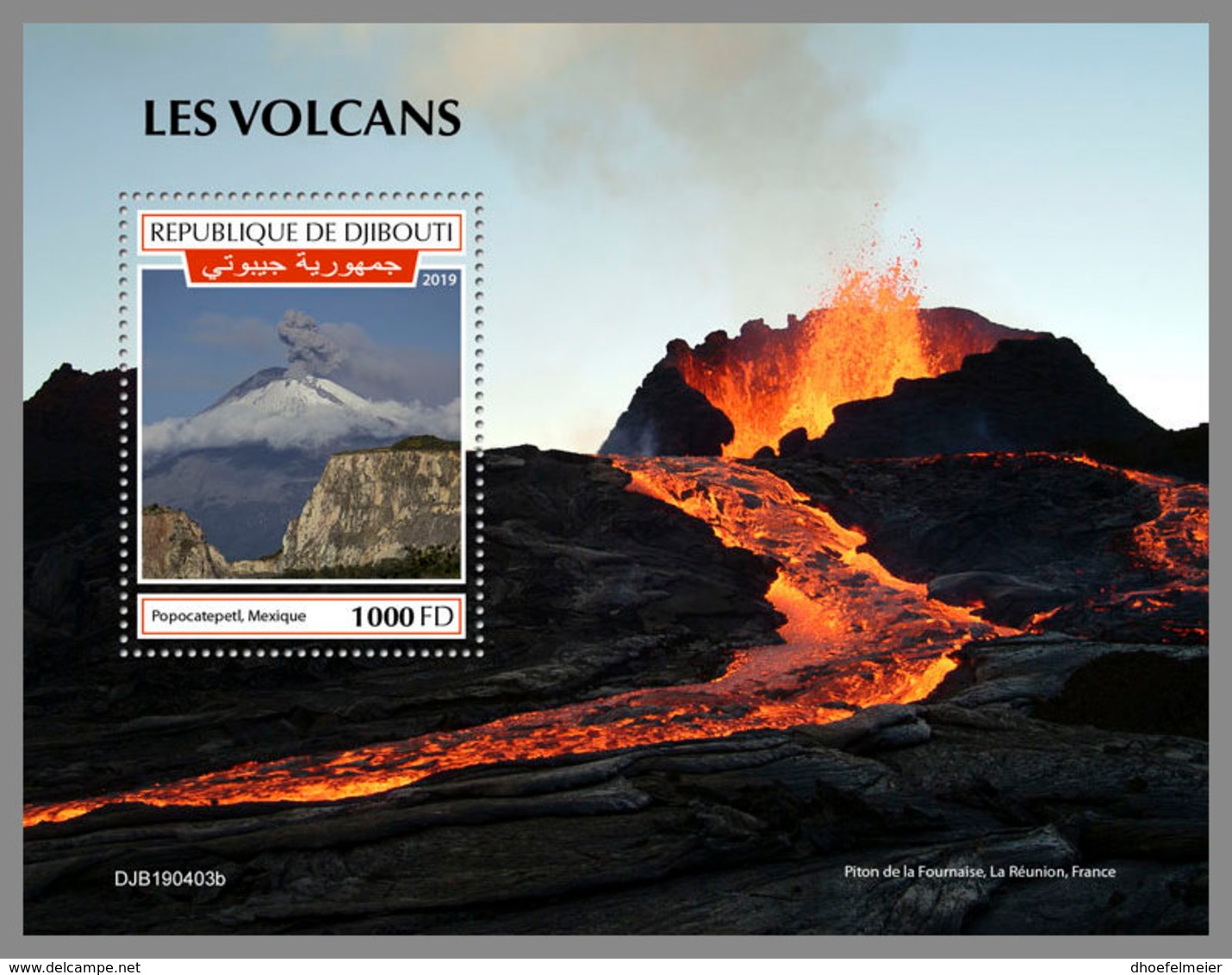 DJIBOUTI 2019 MNH Volcanoes Vulkane Volcans S/S - IMPERFORATED - DH1935 - Volcanos