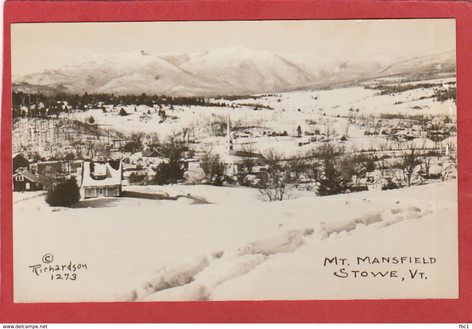 Real Photo Postcard - Vermont Stowe Mt Mansfield - Autres & Non Classés