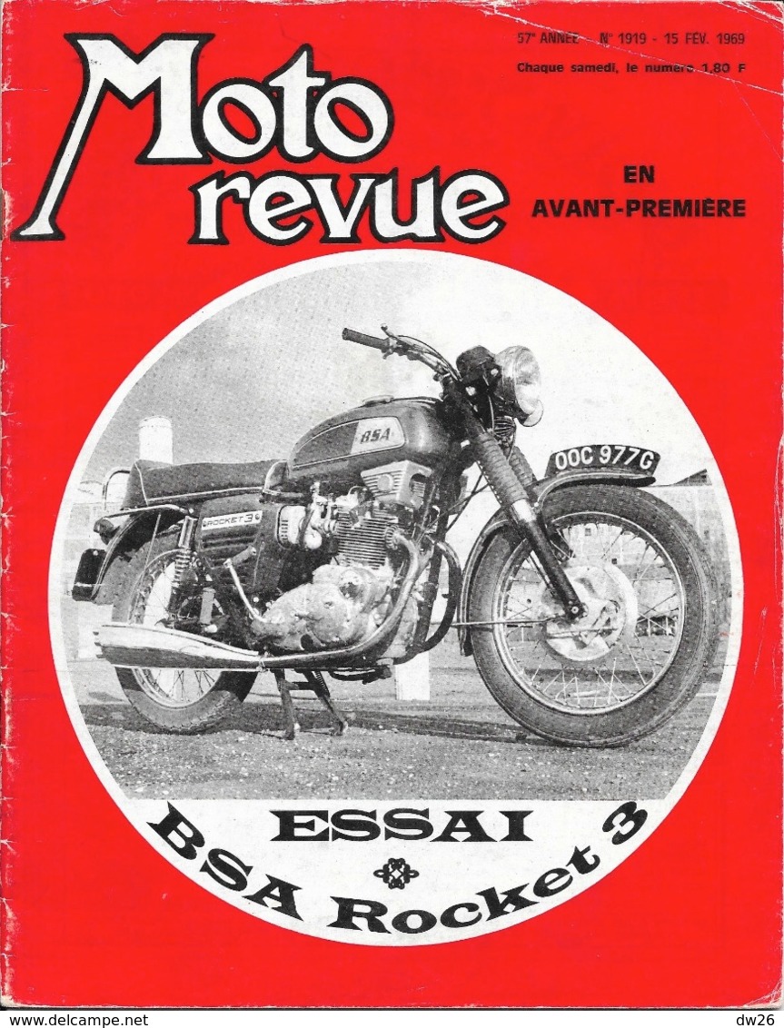 Moto Revue Hebdomadaire N° 1919 Février 1969: Essai B.S.A. Rocket 3 - Publicité Itom - Auto/Motor