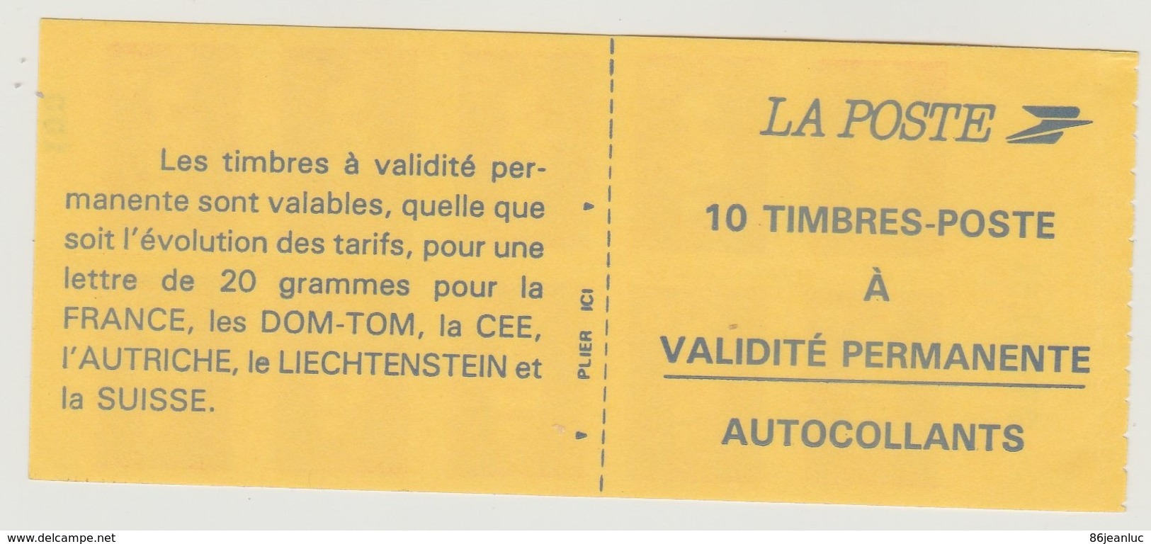 France : Carnet  N° 2874 C1 - Marianne De Briat -    Particularité : "n° 09001-1 Vers Le Bas" - Sonstige & Ohne Zuordnung