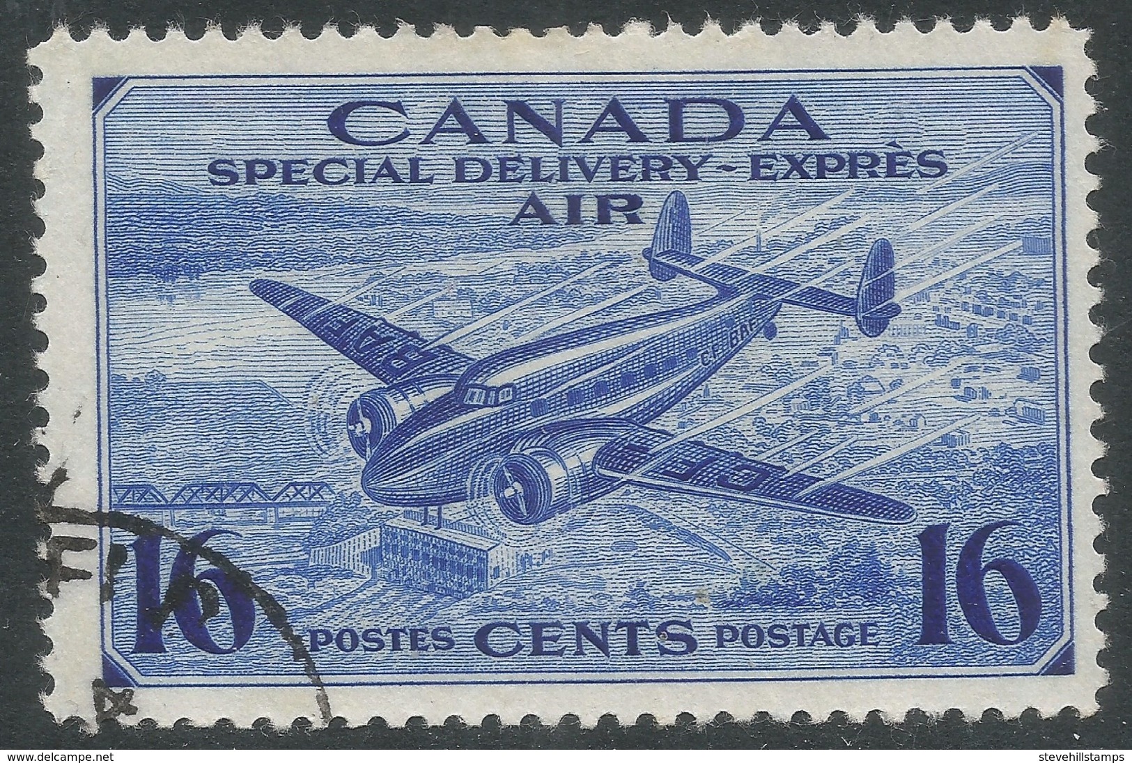 Canada. 1942 Special Delivery. Air. 16c Used. SG S13 - Airmail: Special Delivery