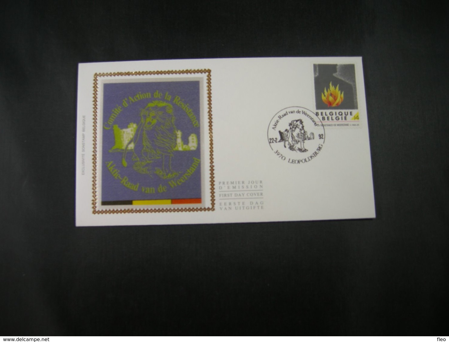 BELG.1992  2444 FDC Soie/zijde (Leopoldsburg) : " De Weerstand / La Résistance " - 1991-2000