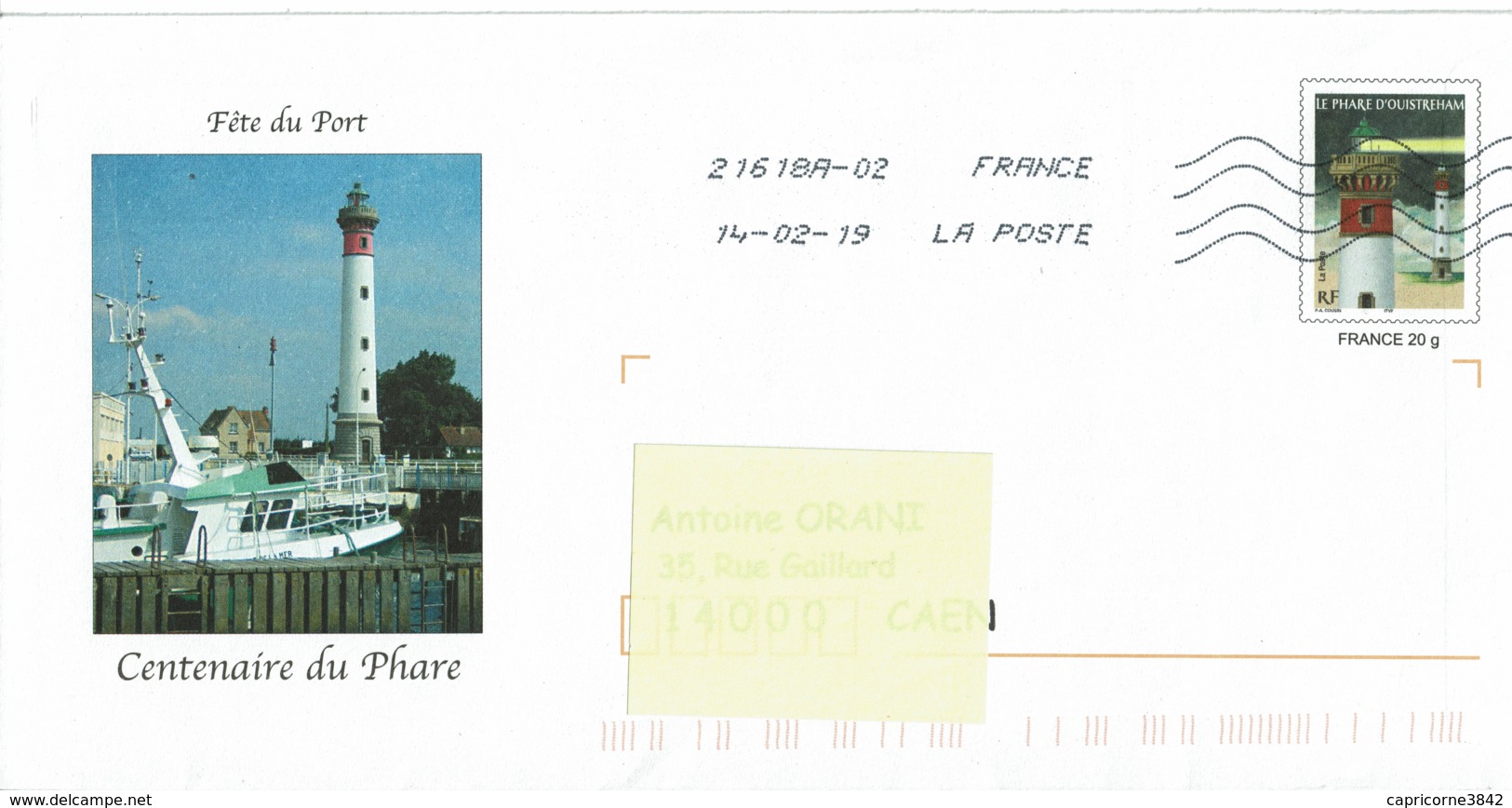 Enveloppe Entier Postal - Phare De Ouistreham - Tp N° 3715 - PAP: Sonstige (1995-...)