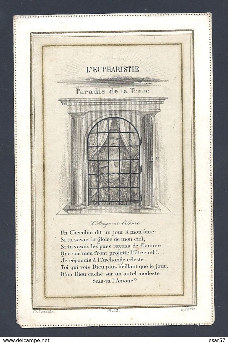 Image Pieuse L'eucharistie Paradis De La Terre Letaille - Images Religieuses