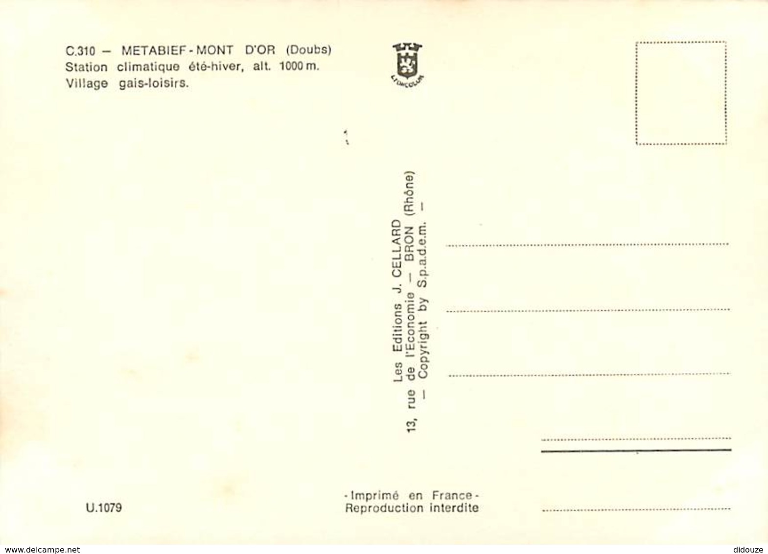 25 - Métabief - Mont D'Or - Multivues - Vaches - Carte Neuve - Voir Scans Recto-Verso - Other & Unclassified