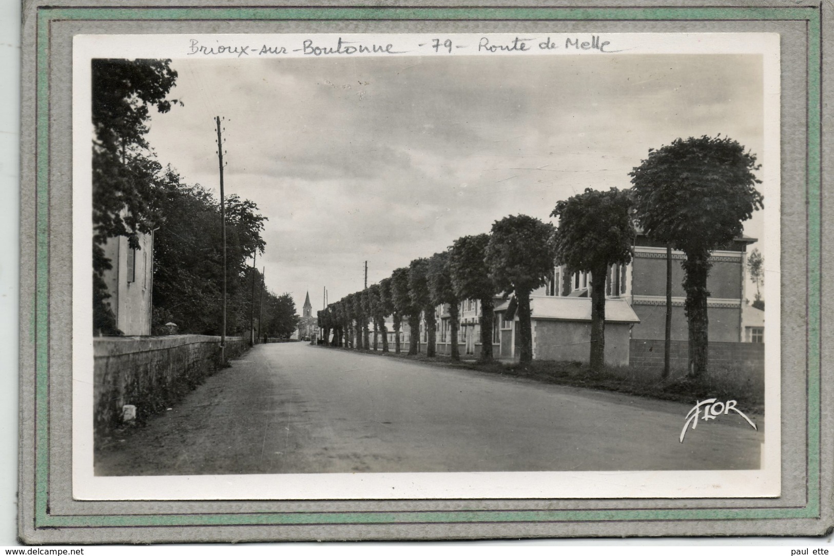 CPA - BRIOUX-sur-BOUTONNE (79) - Aspect De L'entrée Du Bourg Par La Route De Melle En 1952 - Brioux Sur Boutonne