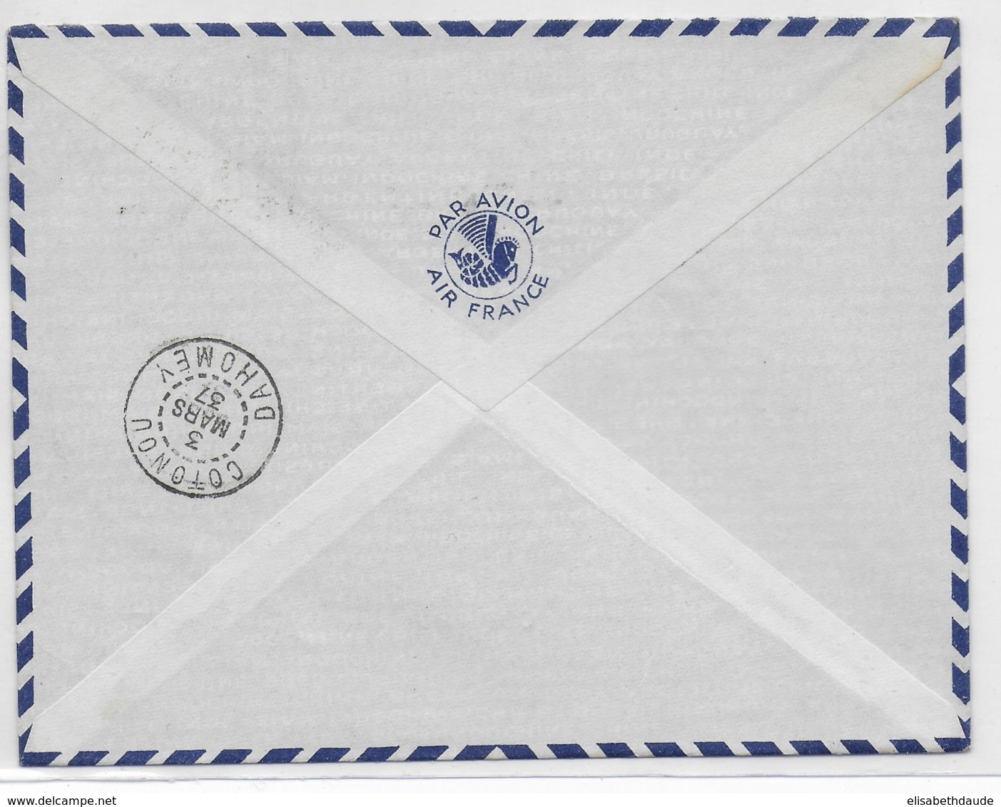 1937 - MAROC - ENVELOPPE 1° VOYAGE AEROMARITIME COTE OCCIDENTALE D'AFRIQUE AIR FRANCE De CASABLANCA => COTONOU - Covers & Documents