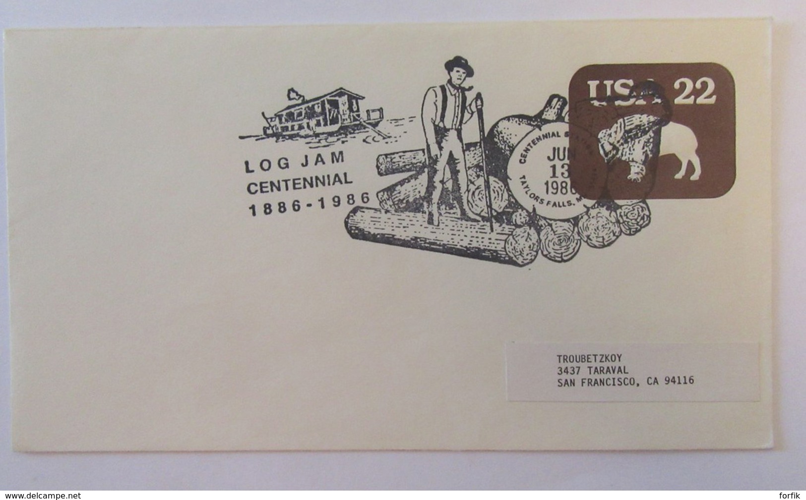 Etats-Unis / USA - 8 Entiers Postaux Dont Belles Oblitérations Philatéliques (Log Jam Centennial) - Années 1980 - 1981-00