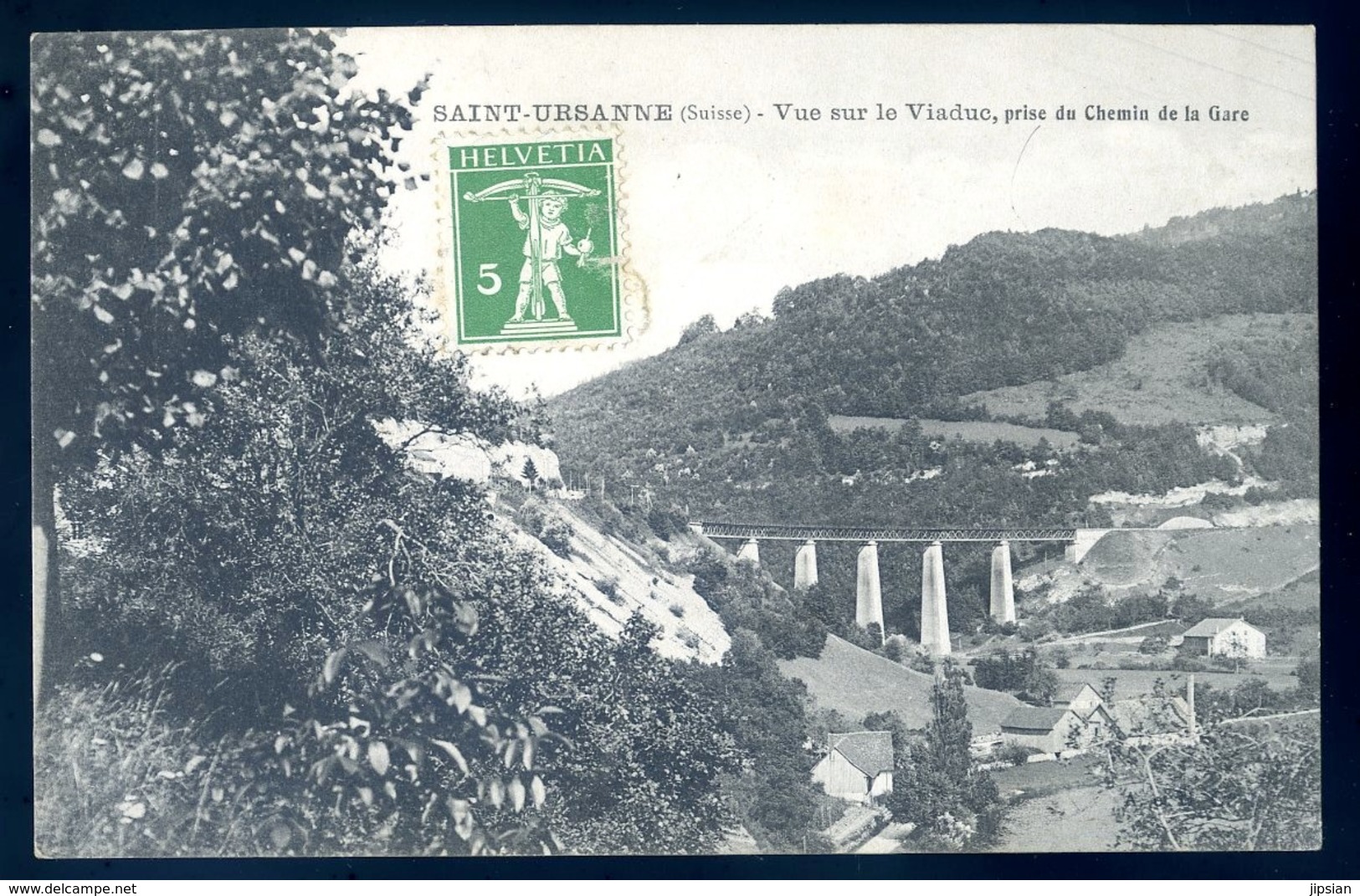 Cpa De Suisse Saint Ursanne Vue Sur Le Viaduc Prise Du Chemin De La Gare JM41 - Saint-Ursanne