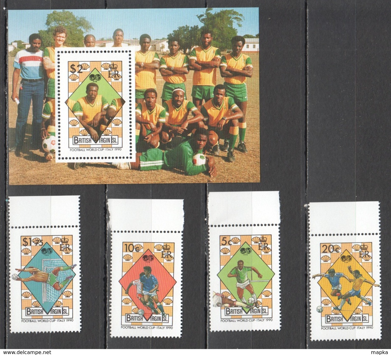 X355 1989 BRITISH VIRGIN ISLANDS SPORTS FOOTBALL WORLD CUP ITALY #667-70 MICHEL 26 EU BL+SET MNH - 1990 – Italia