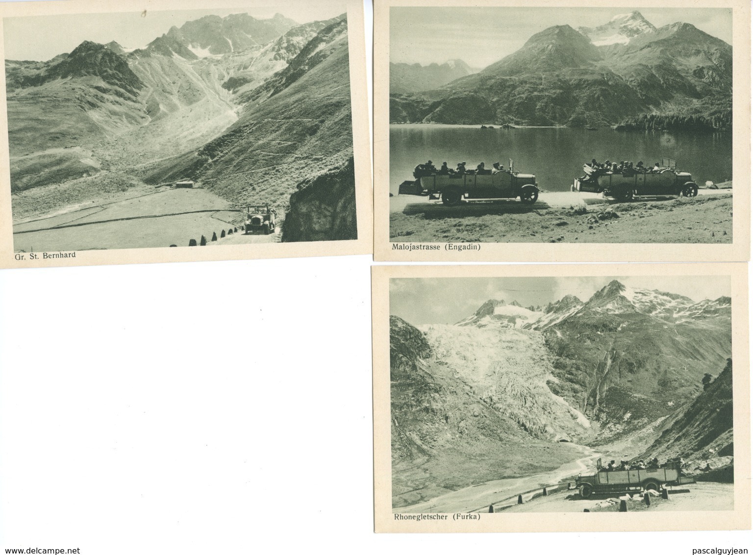 SWISS ALPINE POSTAL SERVICES - 3 CARTES POSTALES - AUTOCARS - Sonstige & Ohne Zuordnung