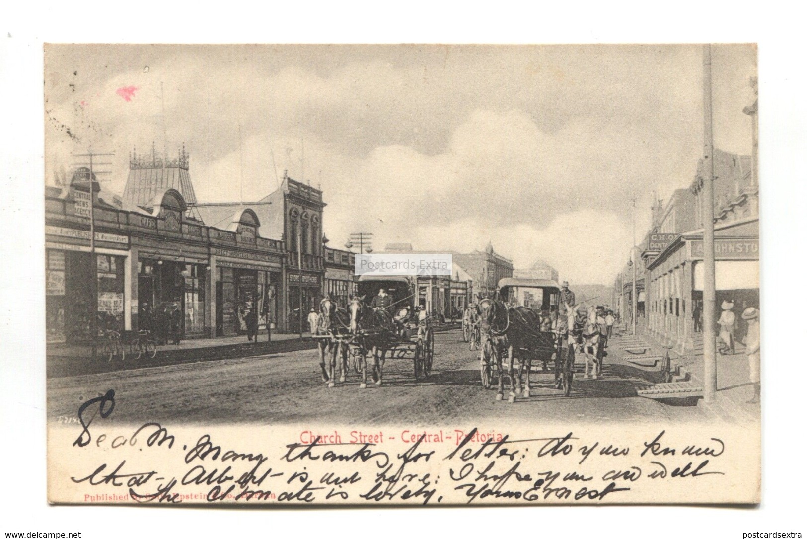 Pretoria - Church Street, Central - 1905 Used South Africa Postcard - South Africa