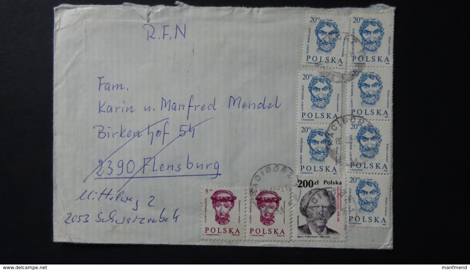 Poland - 1985/88/89 - Mi:PL 2986,3174,3196 - Yt:PL 2798,2975,2981 On Envelope - Look Scan - Briefe U. Dokumente