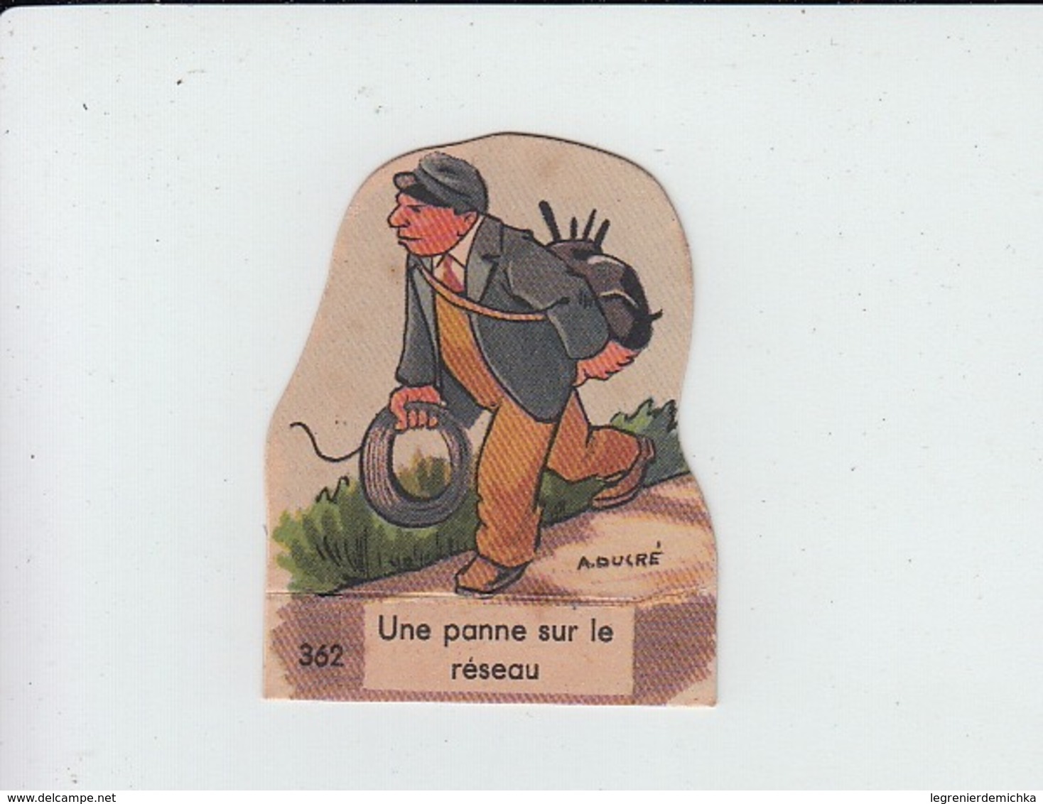 Découpi Image VACHE SERIEUSE PETIT GROSJEAN Illustrateur A. Ducré N°362 "Une Panne Sur Le Réseau" - Autres & Non Classés