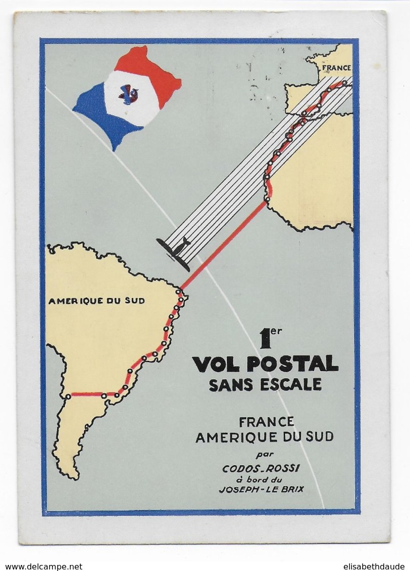 1935 - CARTE Par AVION AIR FRANCE => AMERIQUE Du SUD - RAID INTERROMPU => PORTO-PRAIA (CAP VERT) - 1927-1959 Covers & Documents