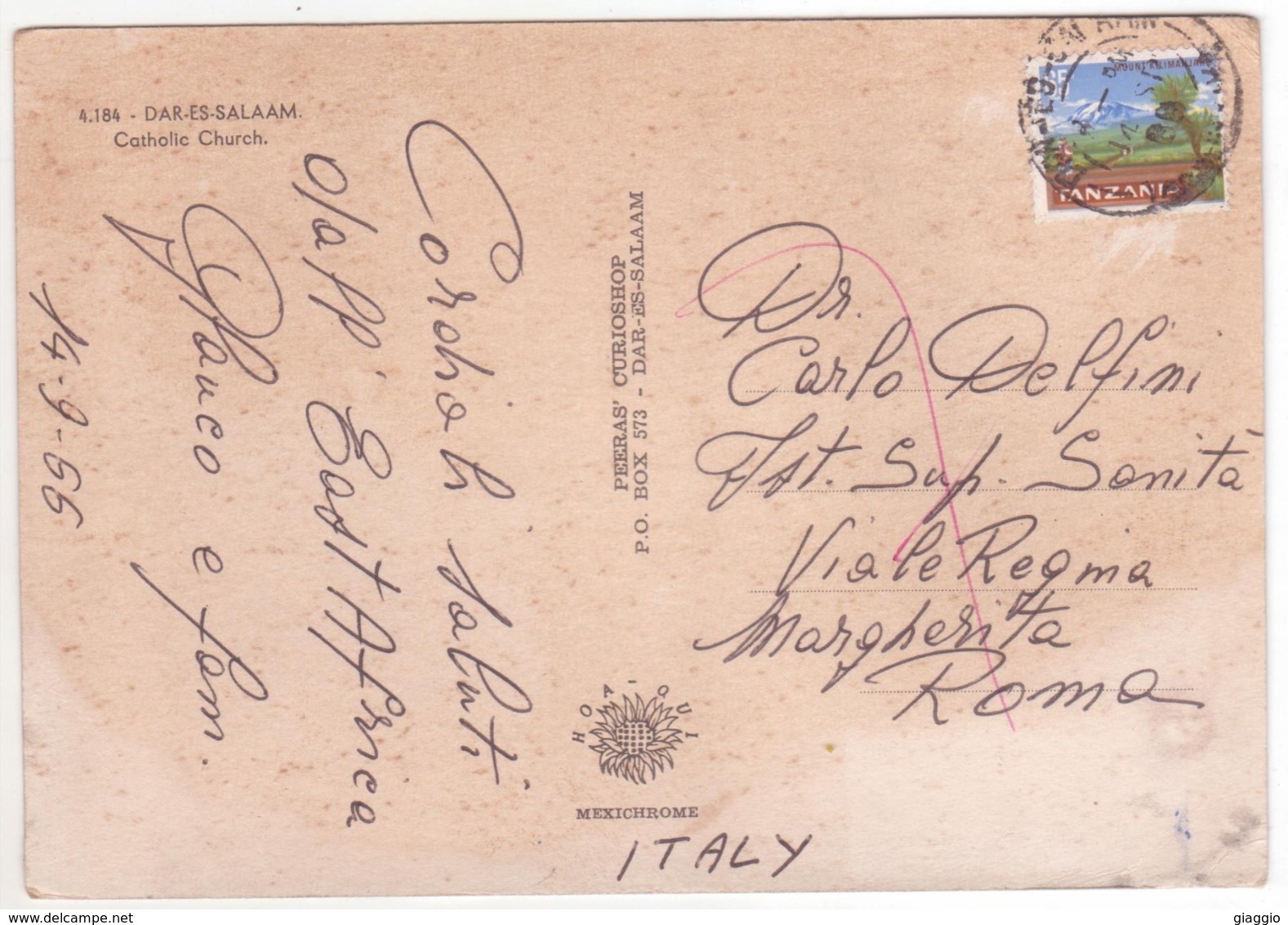 °°° 13963 - TANZANIA - DAR ES SALAAM - CATHOLIC CHURCH - 1966 With Stamps °°° - Tanzania