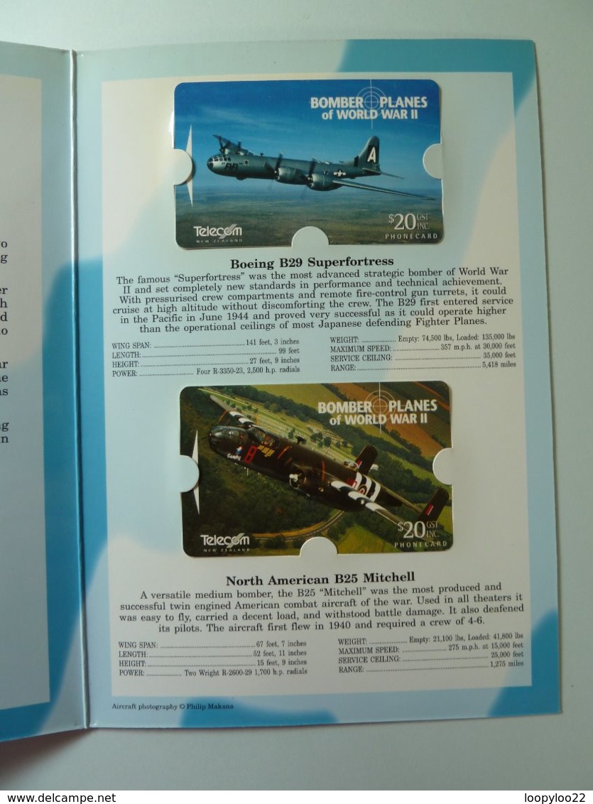 New Zealand - GPT Set Of 2 - Bomber Planes Of World War II Part Two - Signed - 1500 Ex - Collector Folder - Mint - New Zealand