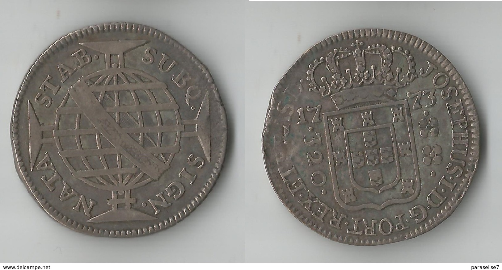 BRESIL  320  REIS  1773    ARGENT  RARE ! - Brazilië