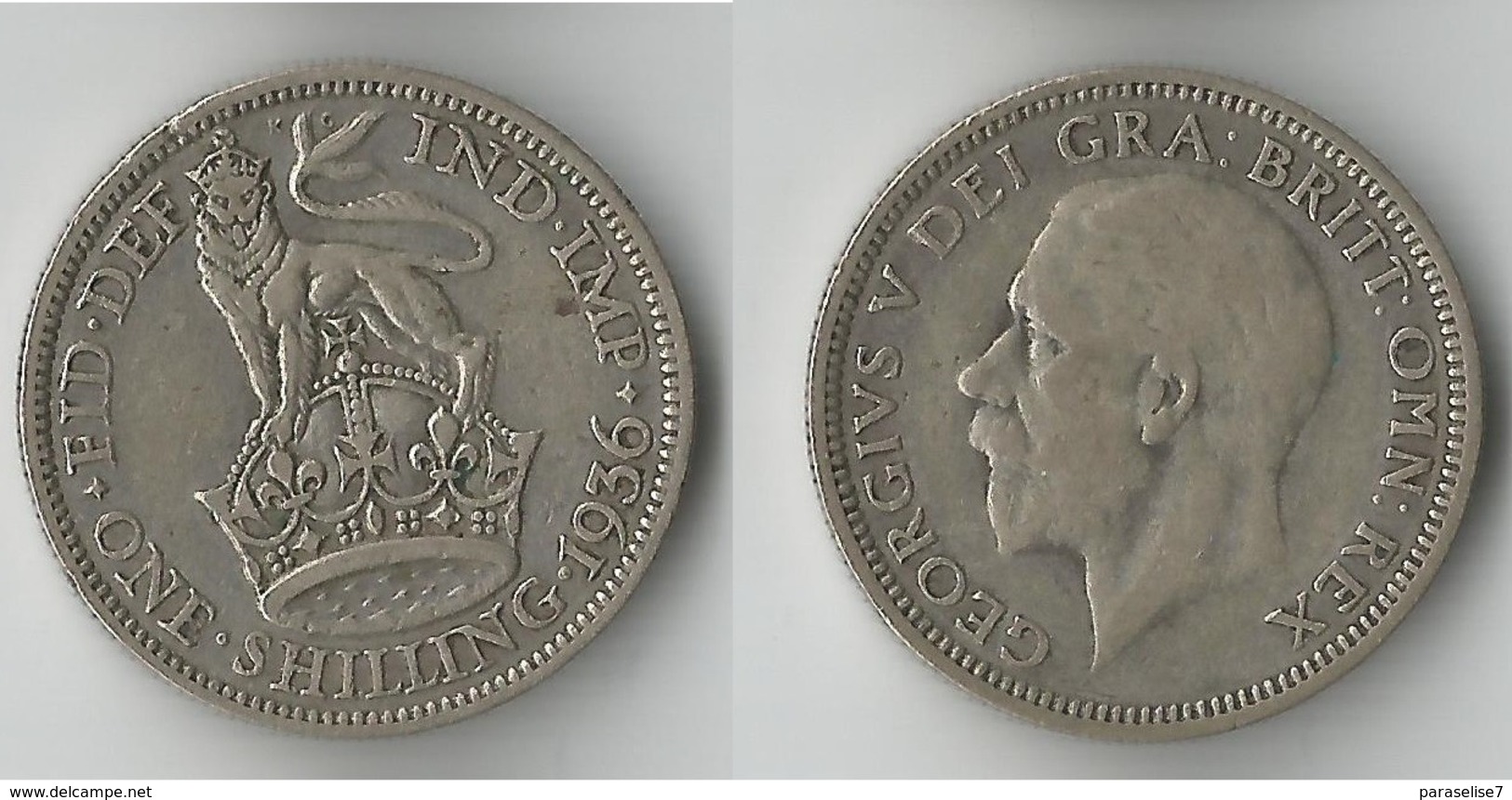 GRANDE BRETAGNE 1 SHILLING  1936    ARGENT - I. 1 Shilling