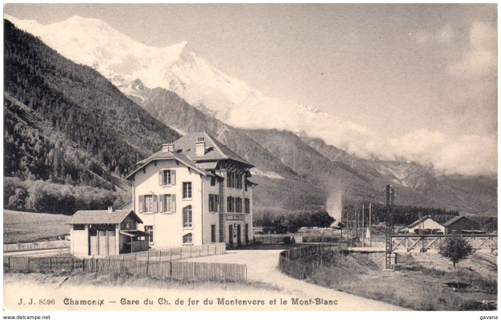 74 CHAMONIX - Gare Du Chemin De Fer Du Montenvers Et Le Mont-Blanc - Chamonix-Mont-Blanc