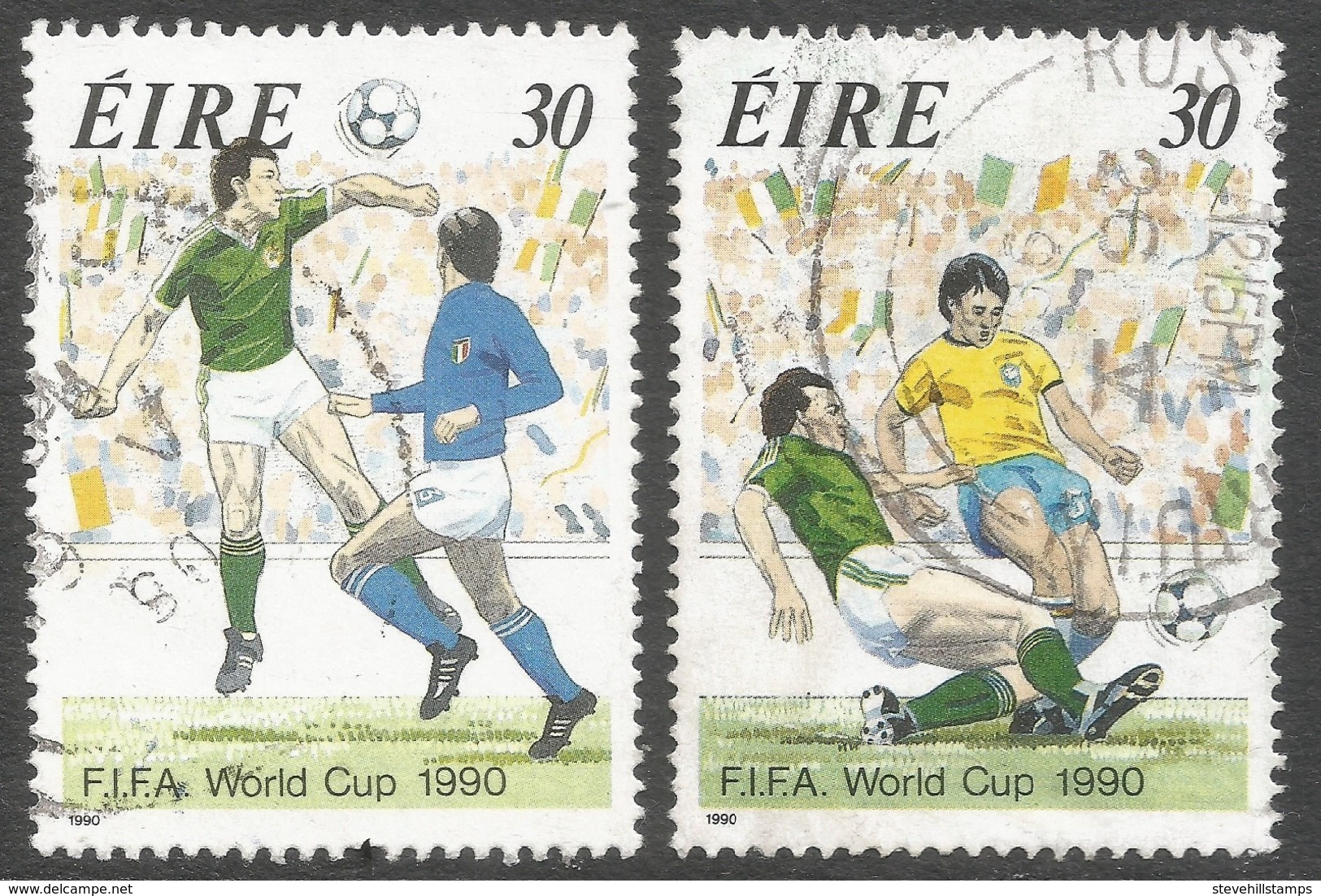 Ireland. 1990 World Cup Football Championship. Used Complete Set. SG 770-771 - Used Stamps