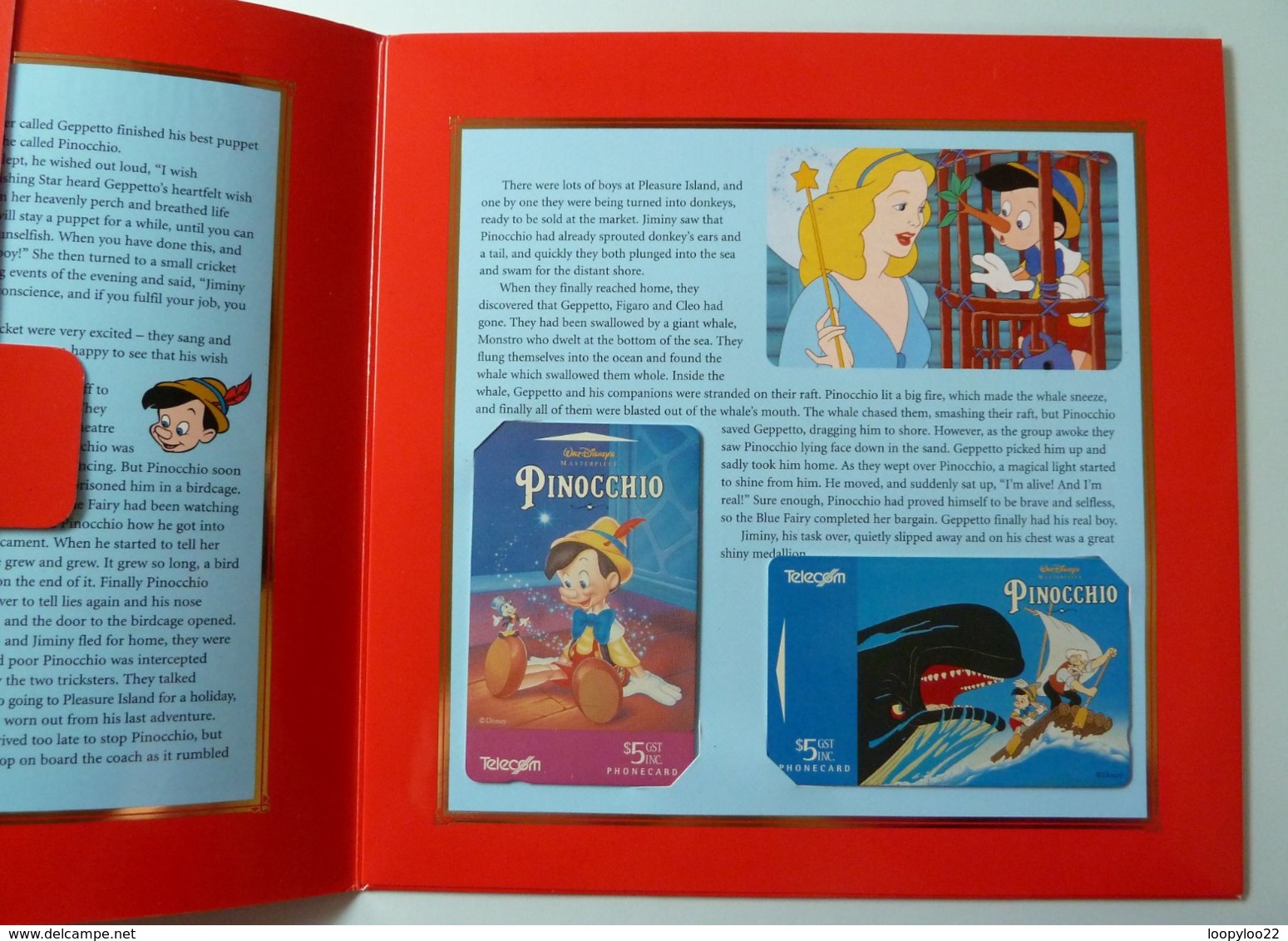 New Zealand - GPT - Disney - Pinocchio - NZ-A-109 & 110 - 3000ex - Collector Folder - Mint - New Zealand