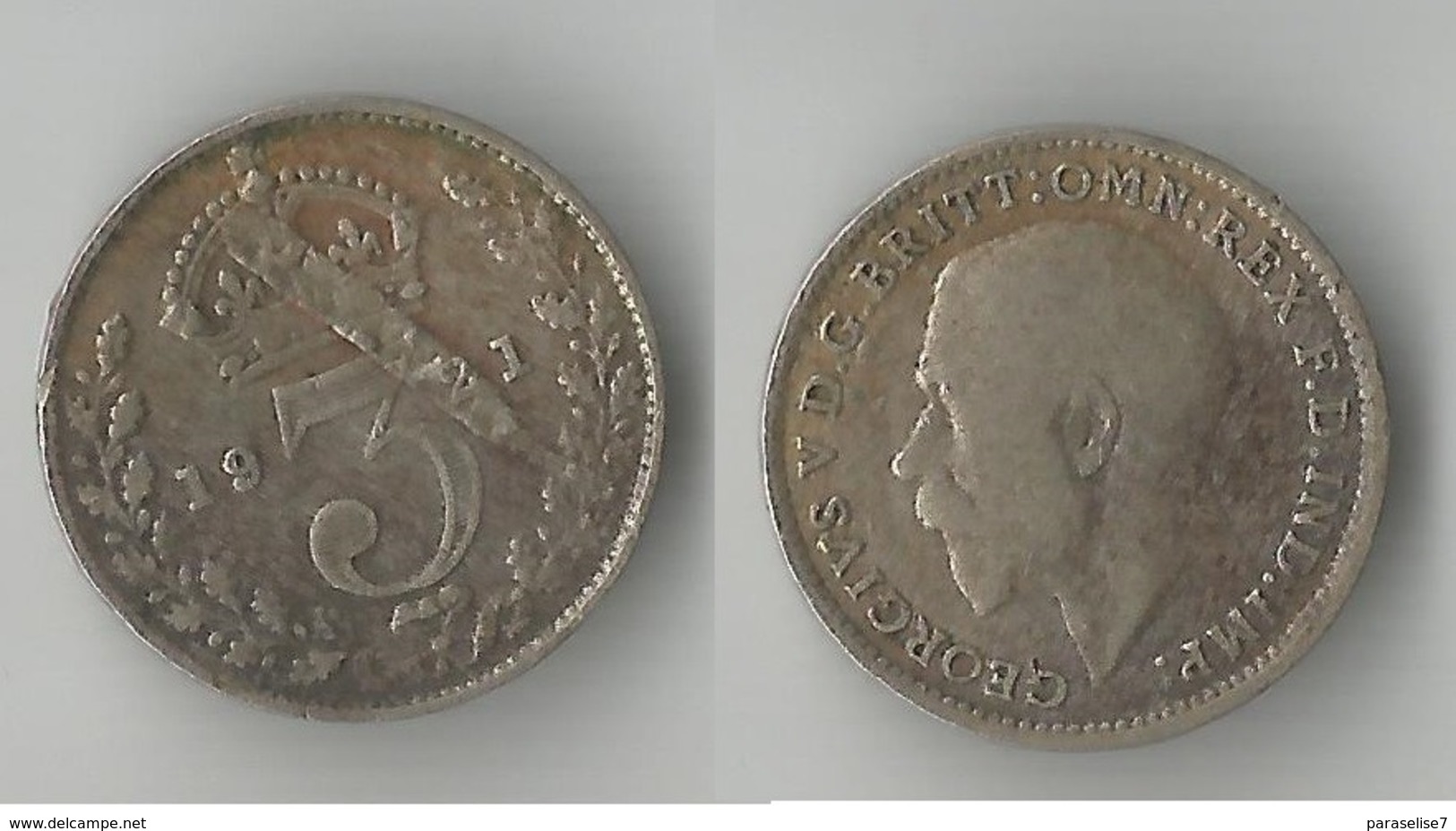 GRANDE BRETAGNE  3 PENCE  1921    ARGENT - F. 3 Pence