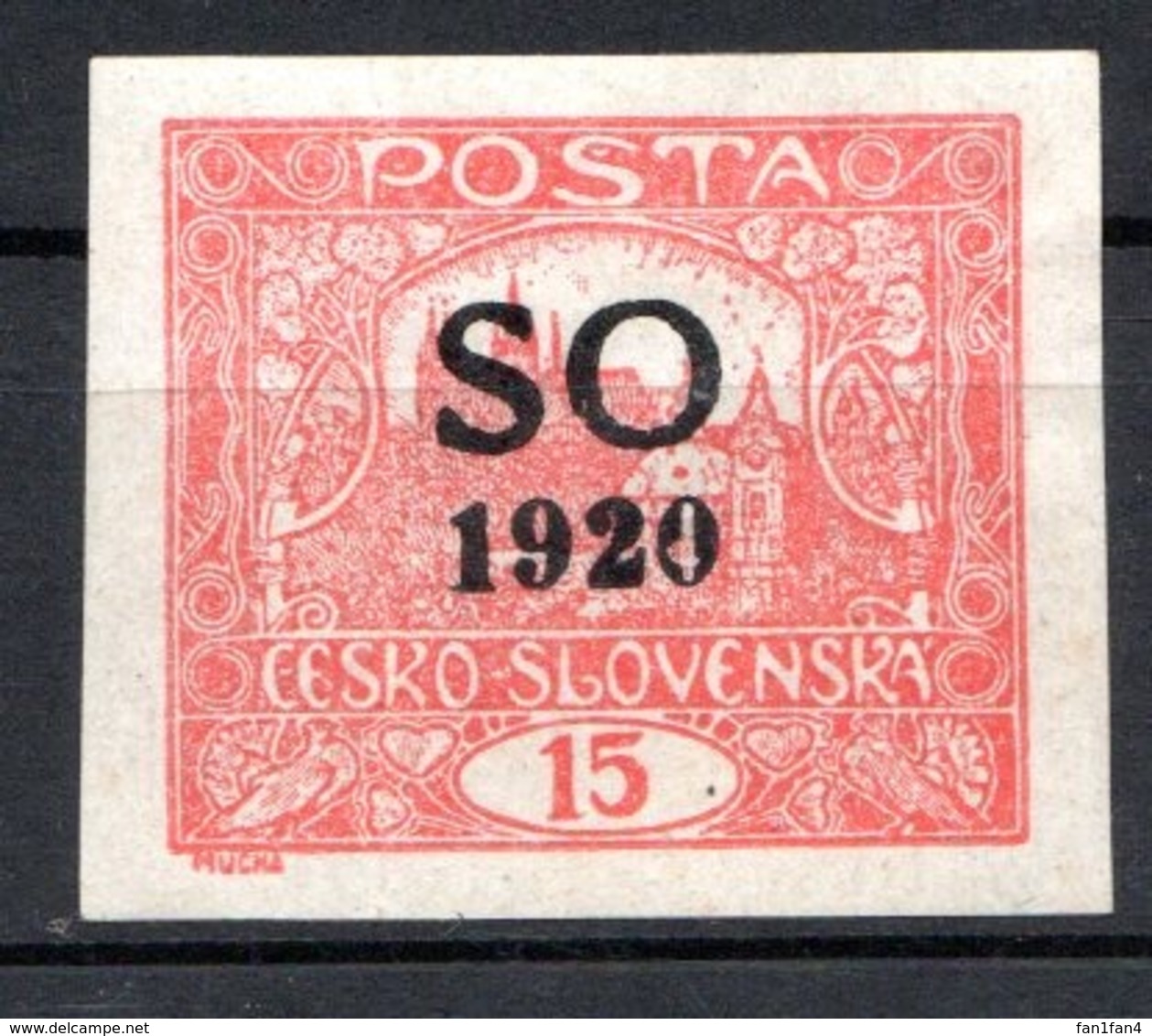 POLOGNE (SILESIE ORIENTALE) - 1920 -  N° 2C - 15 H. Rouge - (Timbre De Tchécoslovaquie) - Silésie
