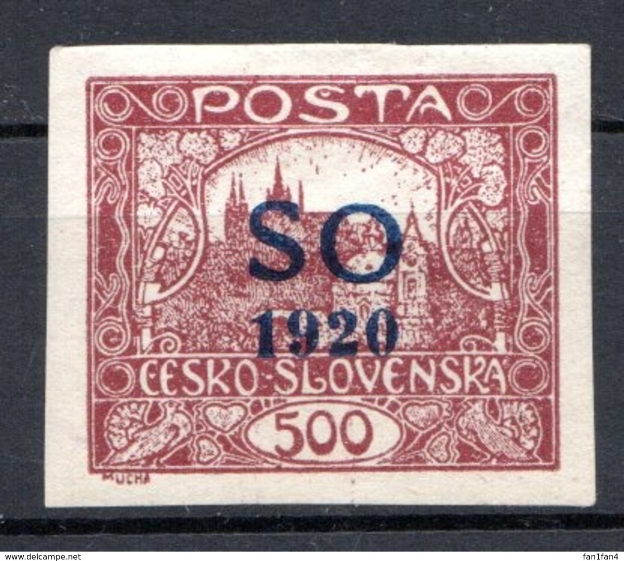 POLOGNE (SILESIE ORIENTALE) - 1920 -  N° 17 - 500 H. Brun-rouge - (Timbre De Tchécoslovaquie) - Silesia