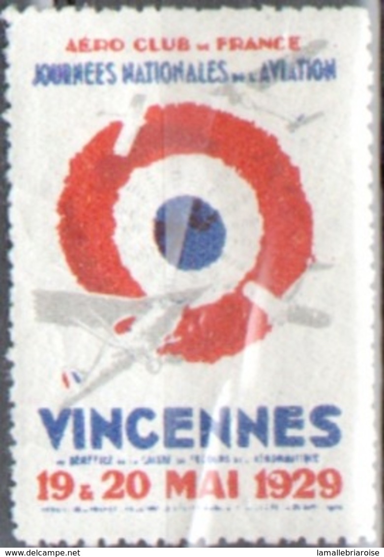 Vignette Journees Nationales De L'aviation Vincennes 19 Et 20 Mai 1929 - Aviazione