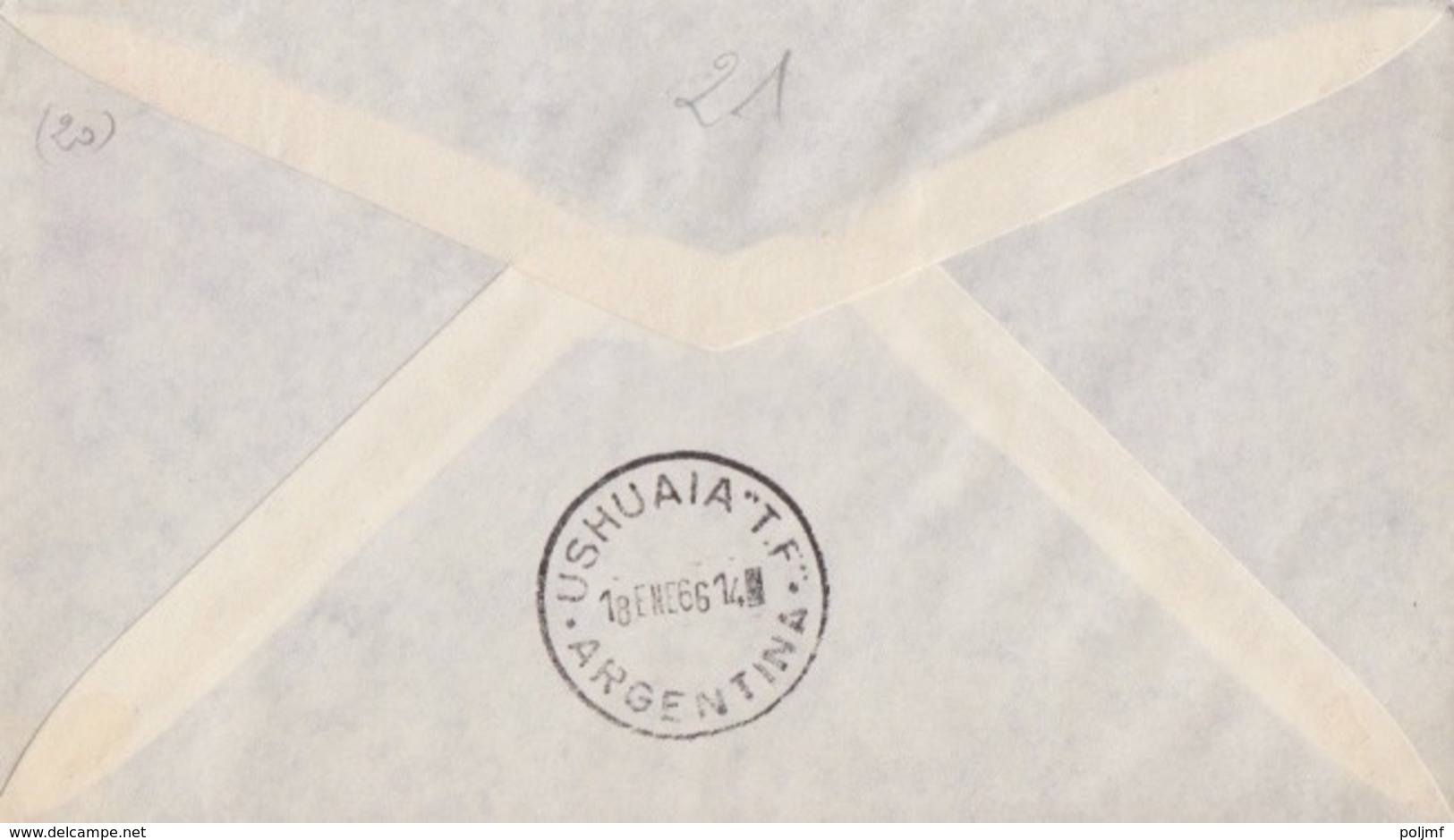 Polaire Argentin, 18 JA 66 N° 706 Obl. USHUAIA 1° Voyage International - Storia Postale