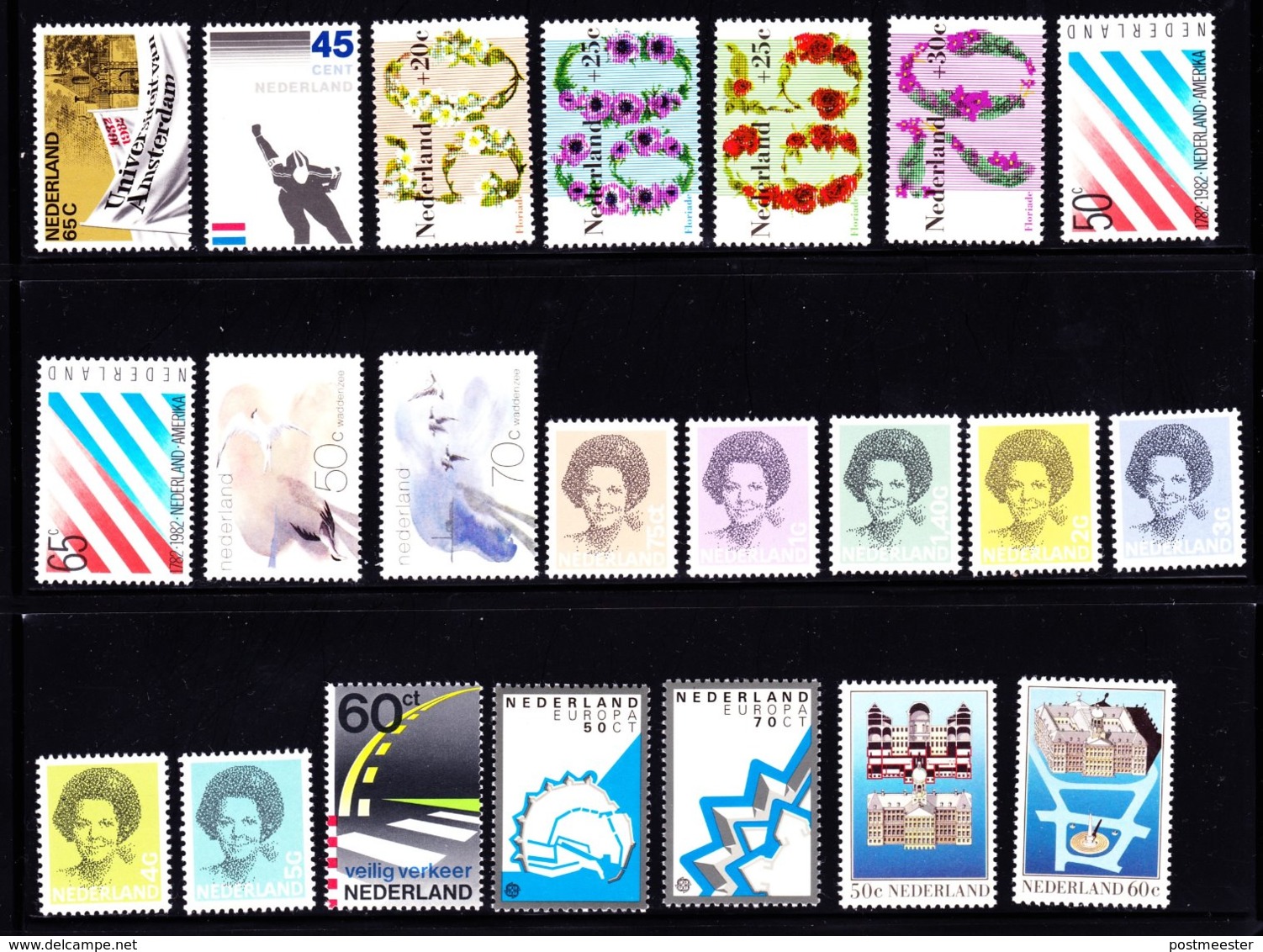 Nederland: Volledig Jaar 1982 - 19 Zegels, 1 Blok, 1 Boekje - Postfris - Full Years