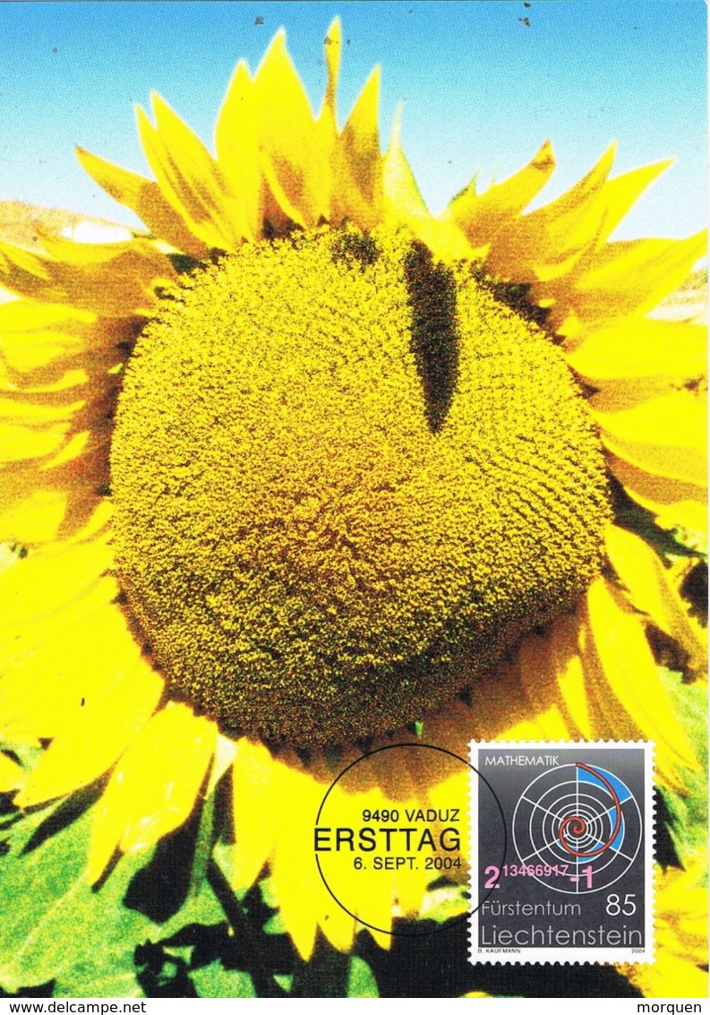 33867. Tarjeta Maxima VADUZ (Liechtenstein) 2004, Girasoles. Sunflowers, Sonnenblume - Cartas Máxima