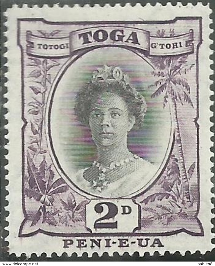 TONGA TOGA 1920 1935 QUEEN SALOTE REGINA PENCE 2p MNH - Tonga (...-1970)