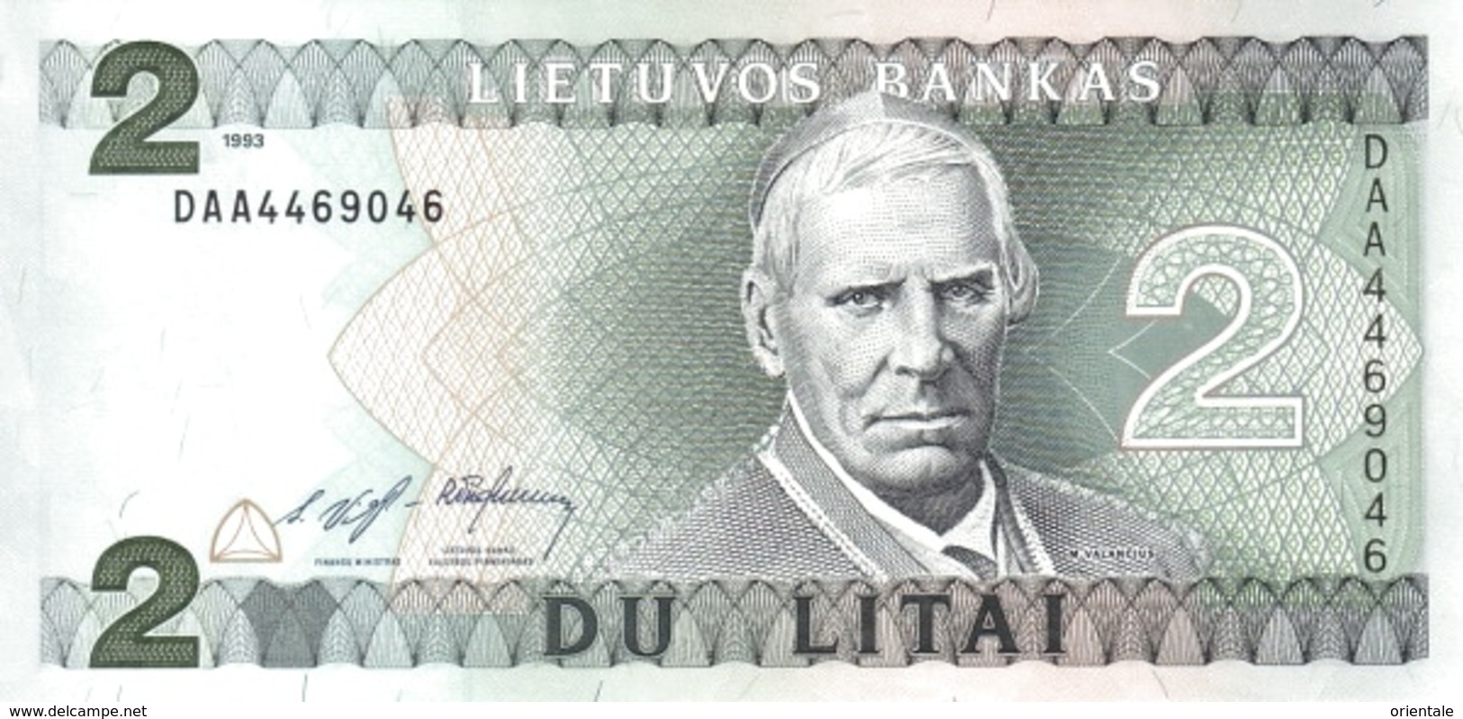 LITHUANIA P. 54a 2 L 1993 UNC - Lituania