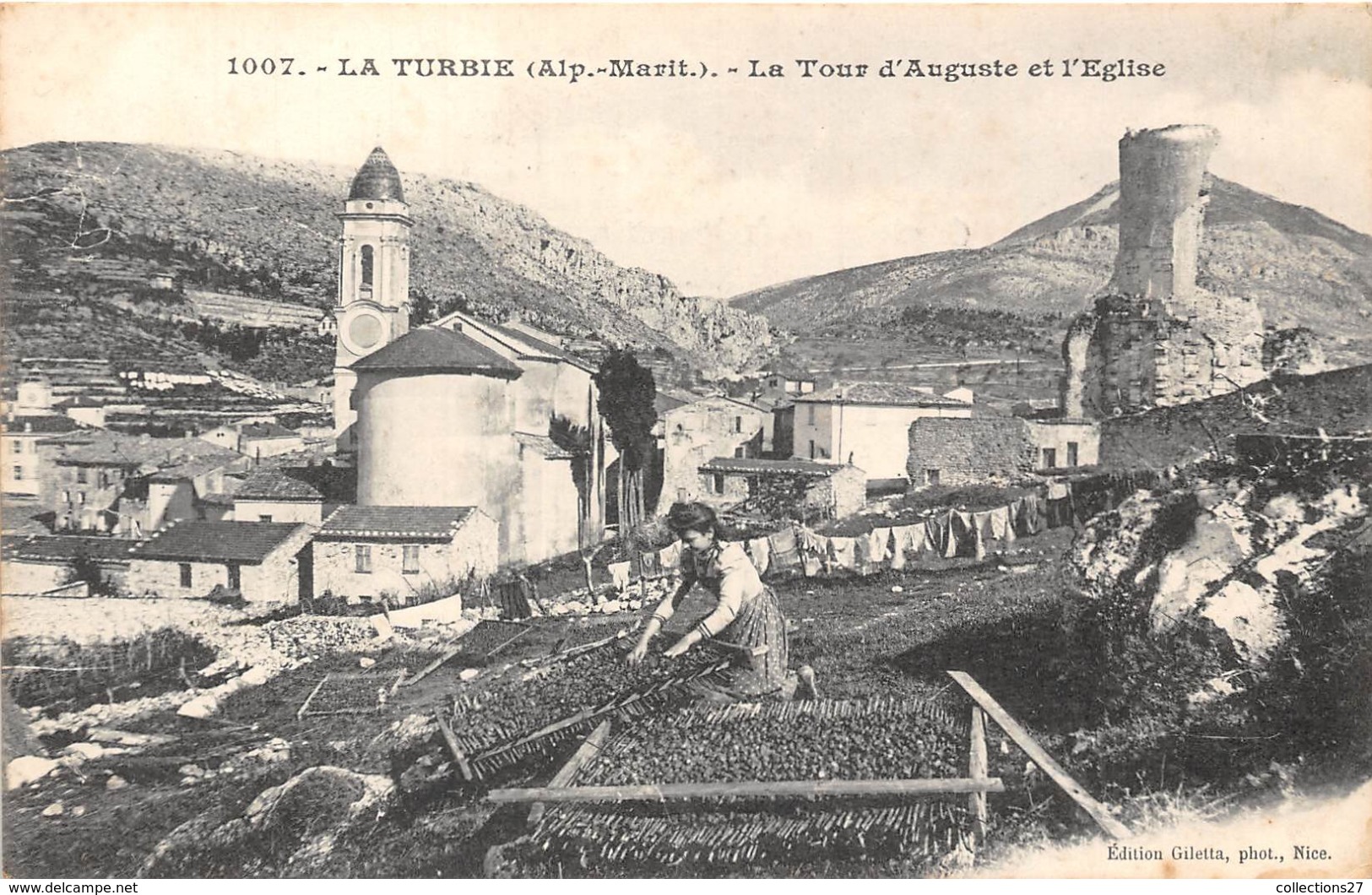 06-LA-TURBIE- LA TOUR D'AUGUSTE ET L'EGLISE - La Turbie